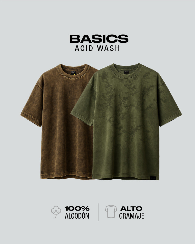 Duo Pack Básicas Oversize Acid Wash Vibe