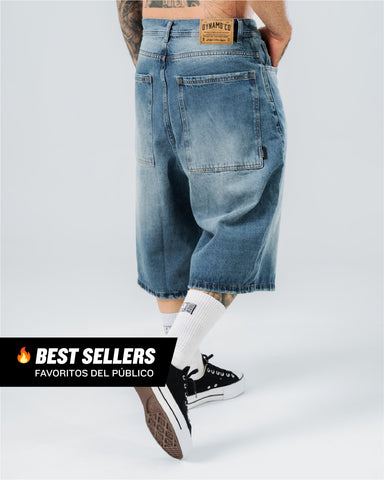 Bermuda Jorts Azul Estilo 90s Bermuda Jorts Azul Estilo 90s