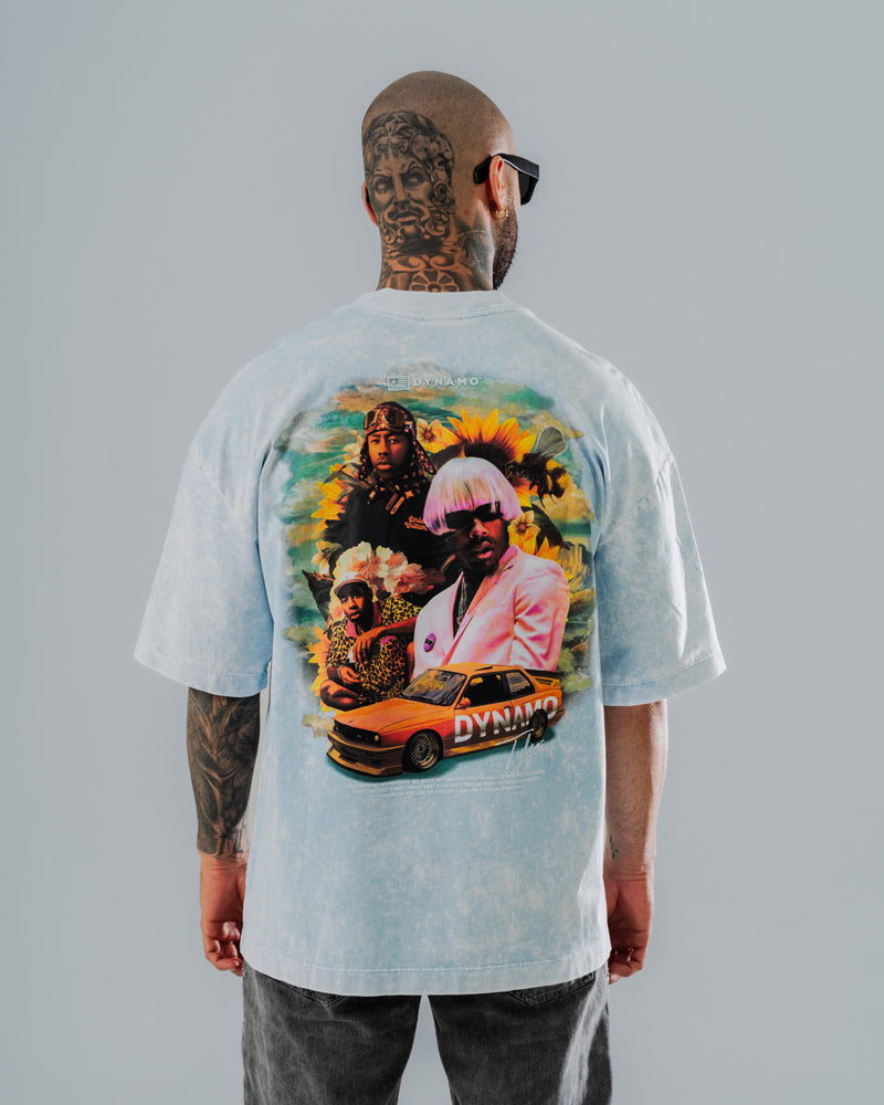 Camiseta Oversize Acid Wash Retro Icons