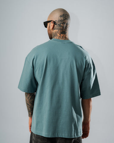 Camiseta Oversize Básica Azul Grisáceo Camiseta Oversize Básica Azul Grisáceo