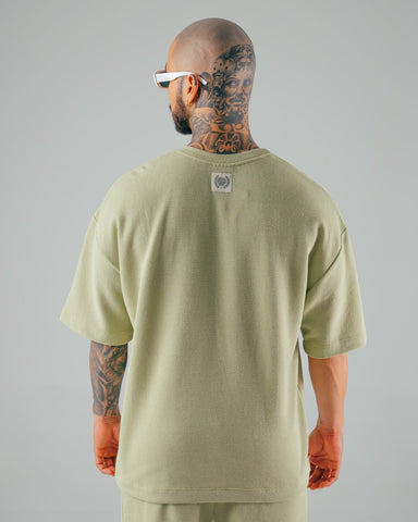 Camiseta Oversize Verde Tela Galleta No Rules For