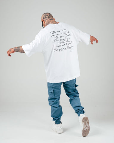 Camiseta Oversize Blanca Rap