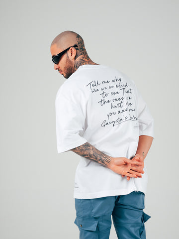 Camiseta Oversize Blanca Rap