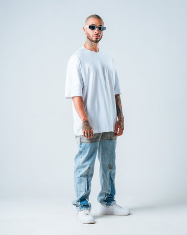 Camiseta para hombre básica blanca oversize Camiseta para hombre básica blanca oversize