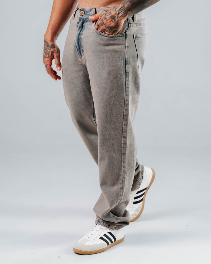 Jeans Regular Para Hombre Gris Laser