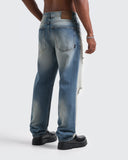 Jeans Azul Regular Distressed