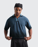 Polo Azul Boxy Fade