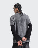 Camiseta Gris Oversize Doble Manga Raw