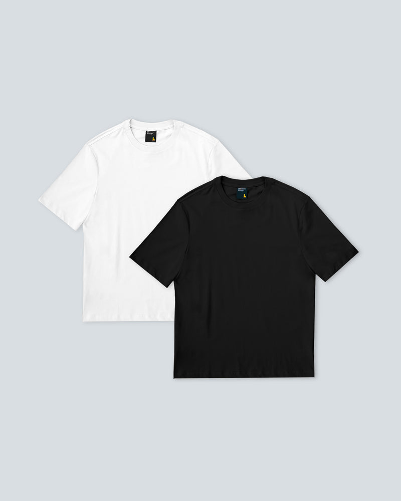 2 Camisetas para hombre Básicas Regular - Duo Pack  Negro y Blanco