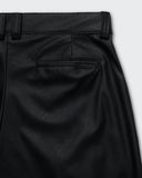 Pantalón Negro Wide Leg Leather Effect