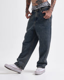 Jeans Baggy Azul Con Efecto Lavado