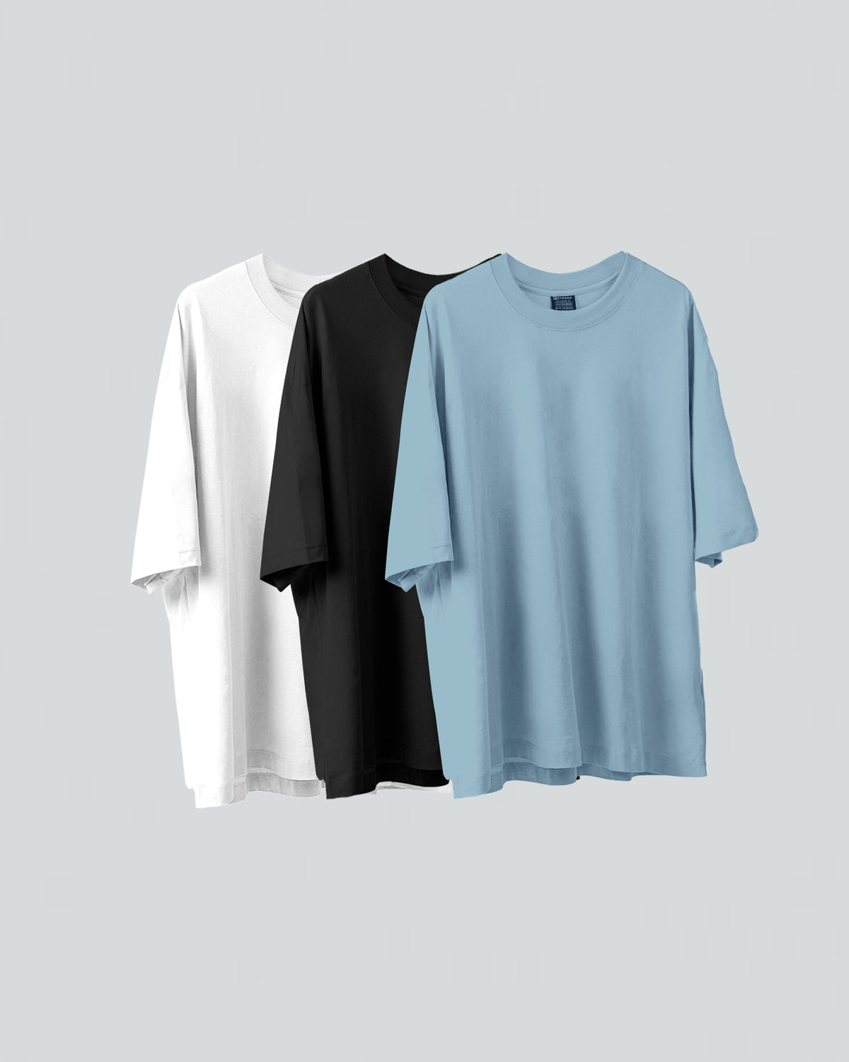 3 Camisetas Básicas Oversize - Pack X3 Blue Gray