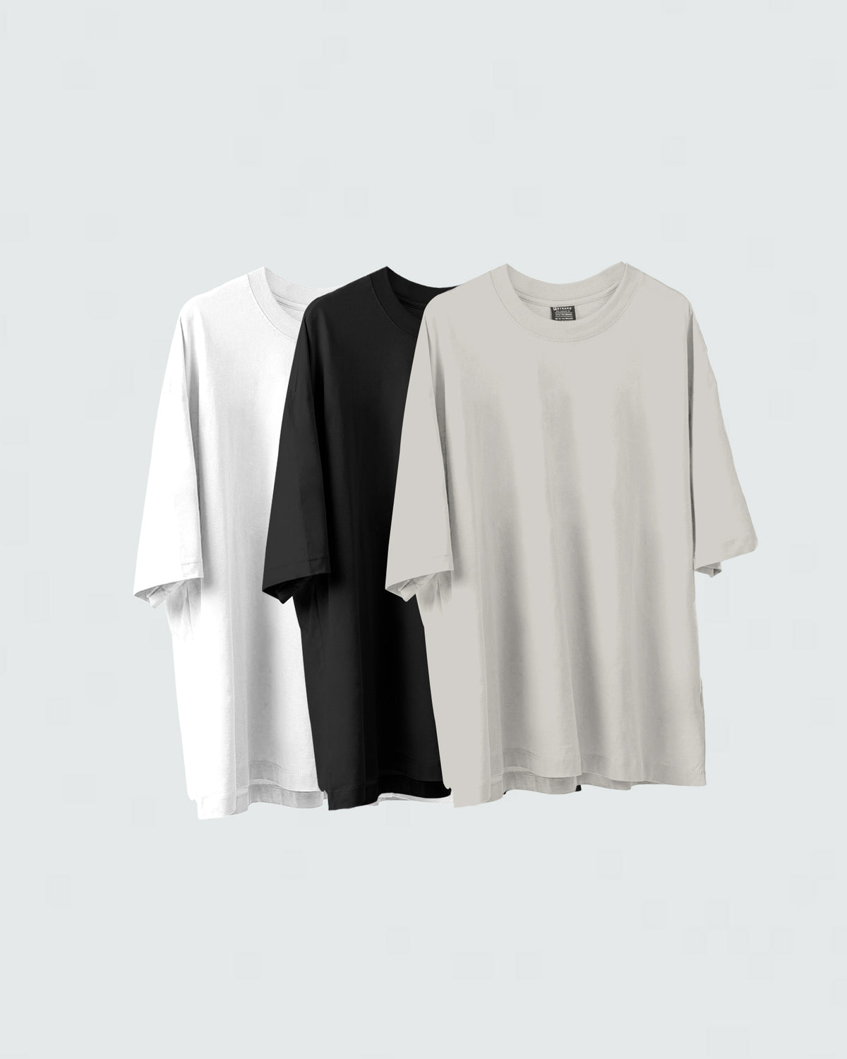 3 Camisetas Básicas Oversize - Pack x3 Silver