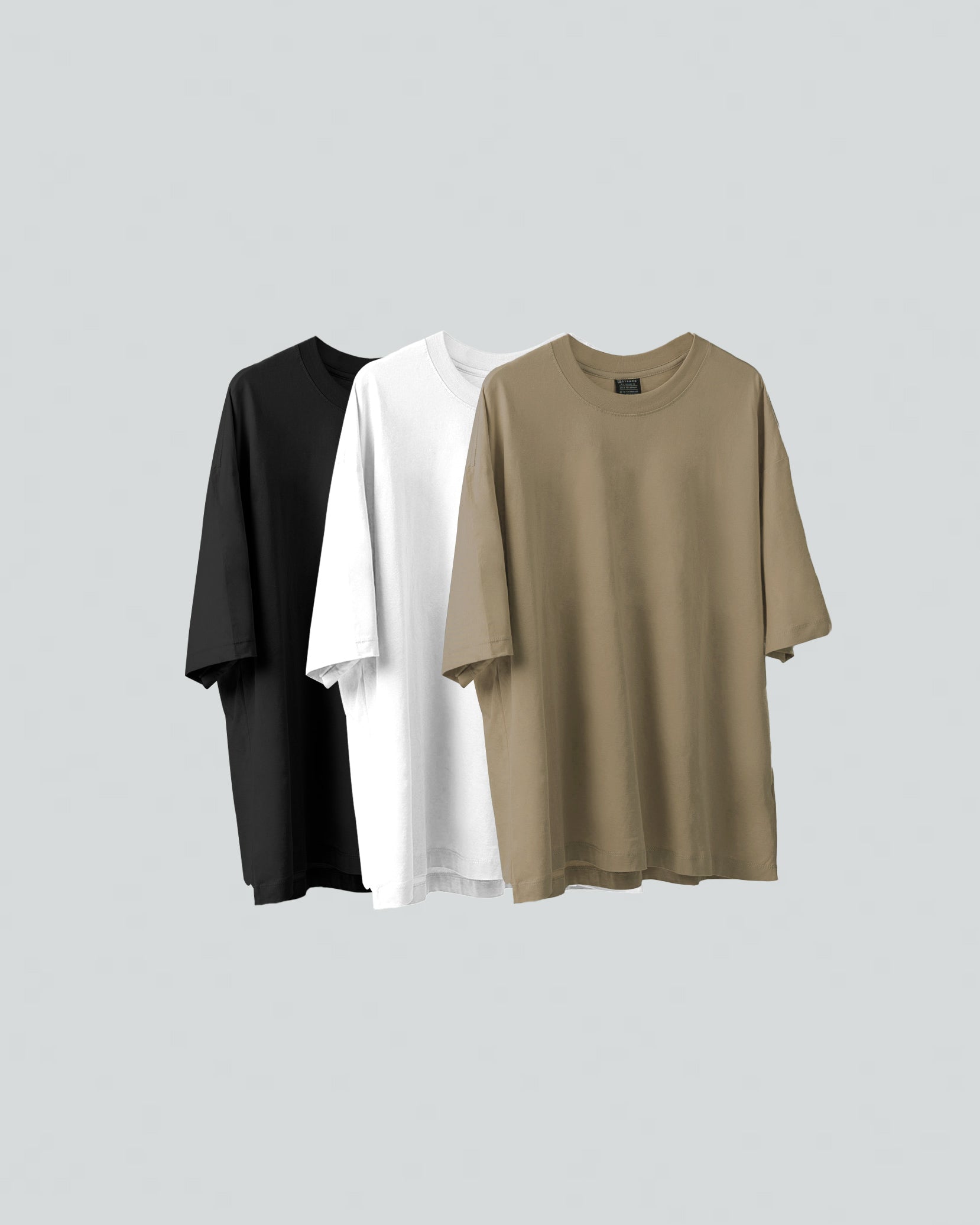 3 Camisetas Básicas Oversize - Pack X3 Taupé