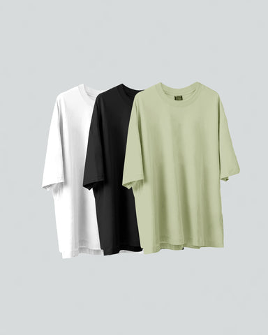 3 Camisetas Básicas Oversize - Pack X3 olive green