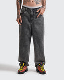 Jeans Baggy Básico Gris Lavado