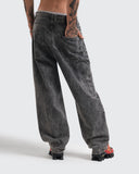 Jeans Baggy Básico Gris Lavado