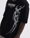 Camiseta Negra Oversize Prayers Back Print