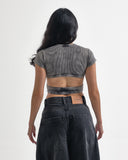 Crop Top Gris Acid Wash