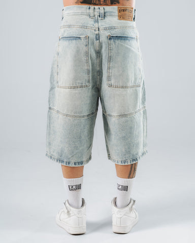 Baggy Jorts Unisex Azul Calro Con Corte Delantero