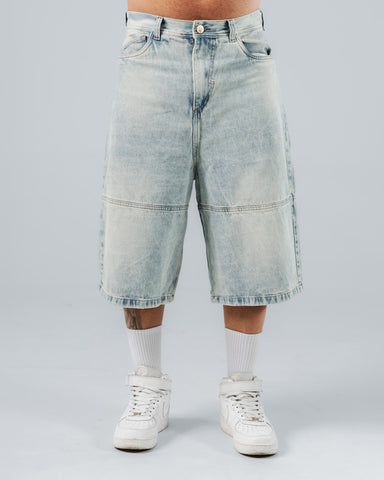 Baggy Jorts Unisex Azul Calro Con Corte Delantero