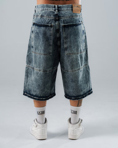 Baggy Jorts Unisex Azul Con Rotos