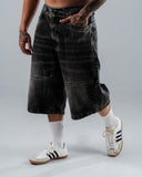 Baggy Jorts Unisex Negro Con Corte Inferior