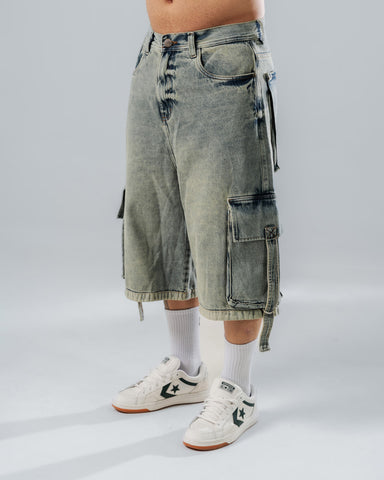 Bermuda Jorts Azul Tipo Cargo