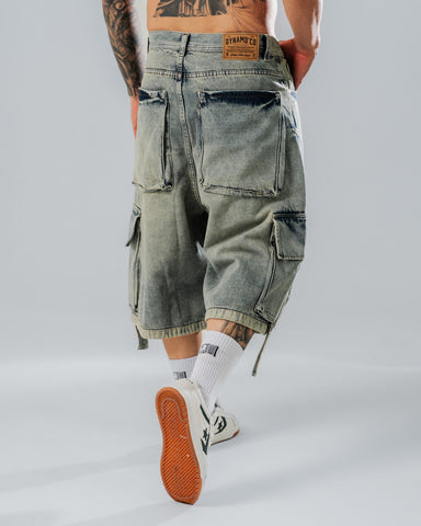 Bermuda Jorts Azul Tipo Cargo
