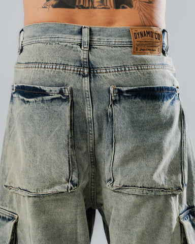 Bermuda Jorts Azul Tipo Cargo