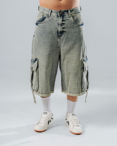 Bermuda Jorts Azul Tipo Cargo