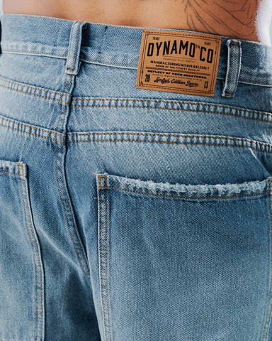 Bermuda Jorts Cargo Oversize Washed Blue