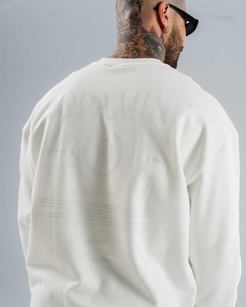 Buzo Oversize Para Hombre Blanco Dopamine