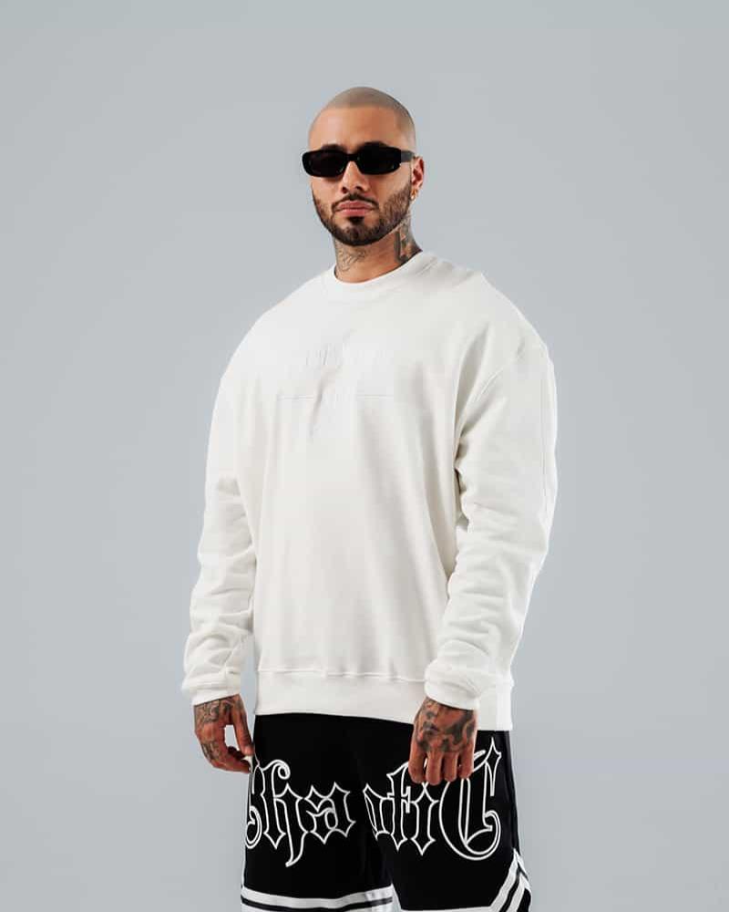 Buzo Oversize Para Hombre Blanco Dopamine