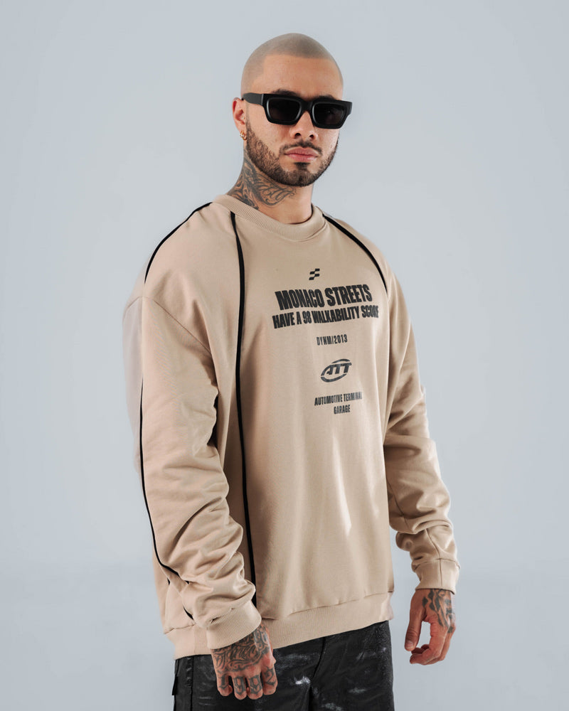 Buzo Oversize Para Hombre Taupé Streets