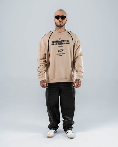 Buzo Oversize Para Hombre Taupé Streets