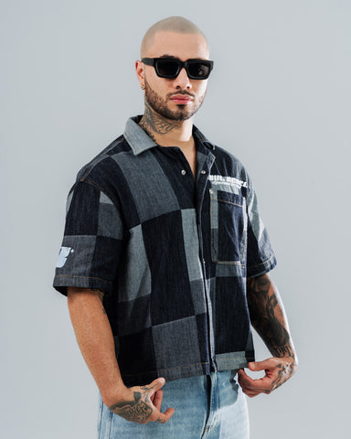 Camisa Boxy Fit Denim Clash