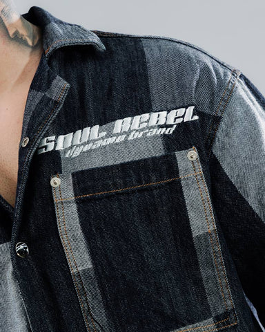 Camisa Boxy Fit Denim Clash