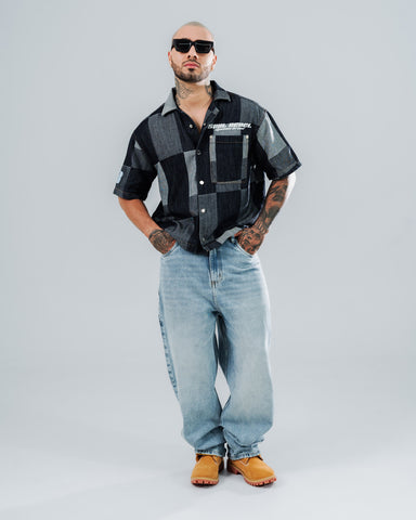 Camisa Boxy Fit Denim Clash