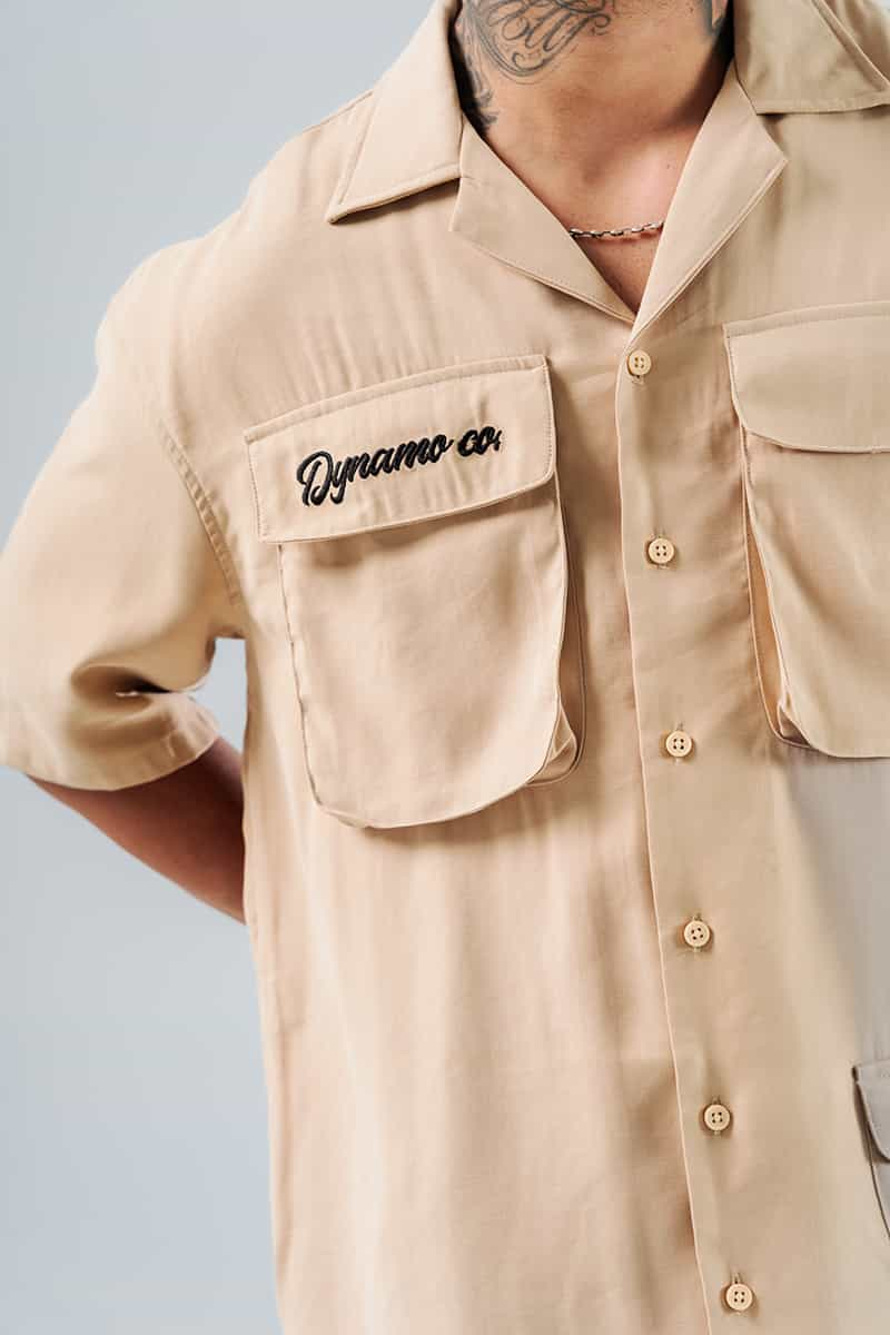 Camisa Para Hombre Oversize Caqui Dynamo