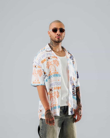 Camisa Para Hombre Oversize Crudo Serpiente