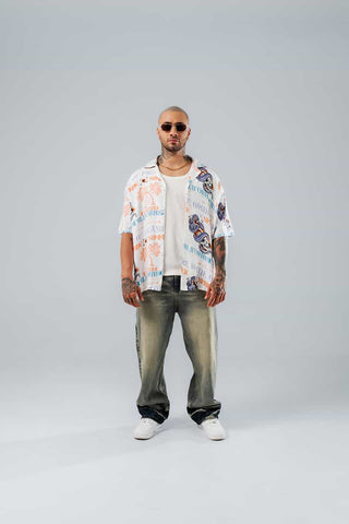 Camisa Para Hombre Oversize Crudo Serpiente