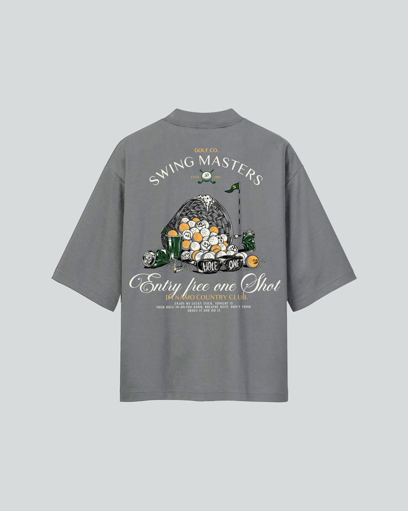 Camiseta Para Hombre Oversize  Gris Swing Masters