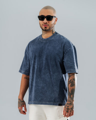 Camiseta Básica Oversize Alto Gramaje Azul