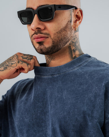 Camiseta Básica Oversize Alto Gramaje Azul