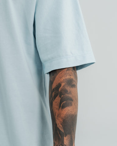 Camiseta Basica Oversize Azul Claro