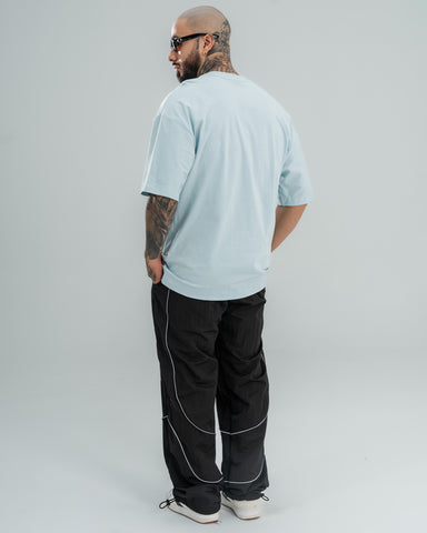 Camiseta Basica Oversize Azul Claro