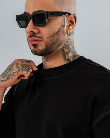 Camiseta Básica Oversize Negra - 270 Gramos