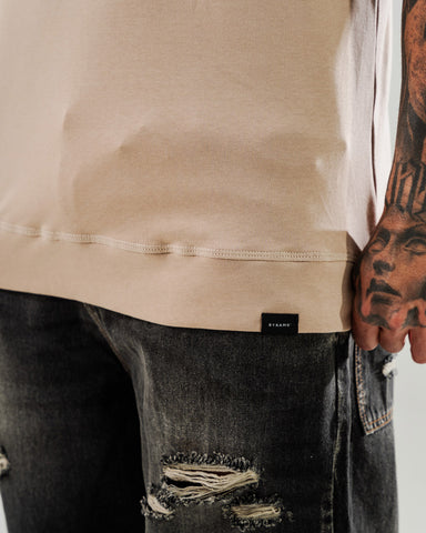 Camiseta Básica Oversize Alto Gramaje Taupe