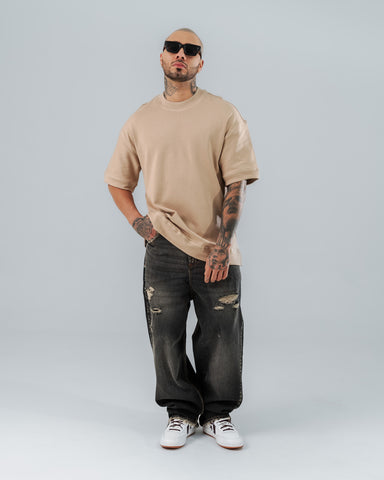 Camiseta Básica Oversize Alto Gramaje Taupe